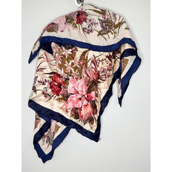 Vintage Designer Scarf Lot Silk Wool Floral Paisley Butterfly Rose Bundle - Picture 5 of 9